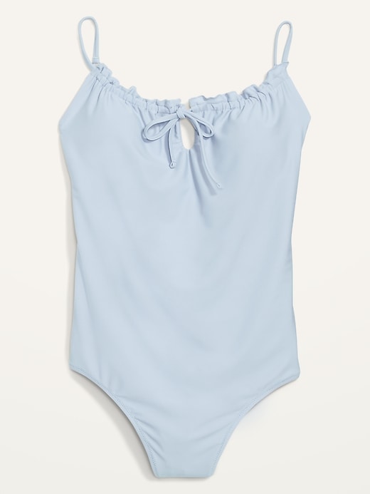 Gathered Keyhole One-Piece Swimsuit | Old Navy