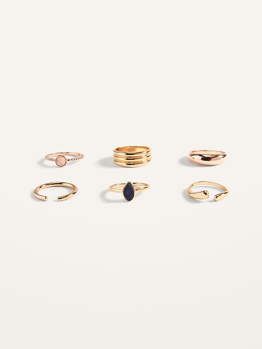 Gold-Toned Rings 6-Pack for Women | Old Navy