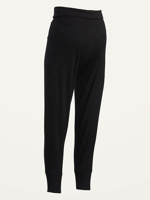 Image number 4 showing, Maternity Rollover-Waist French Terry Live-In Jogger Sweatpants