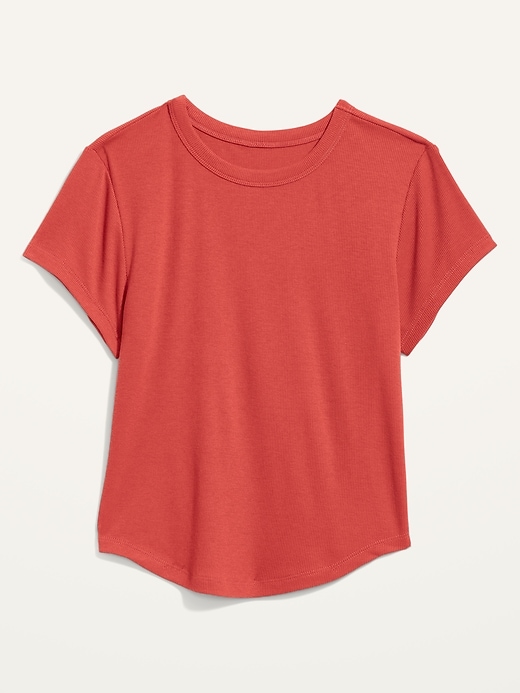 Image number 4 showing, Short-Sleeve UltraLite Rib Cropped T-Shirt for Women