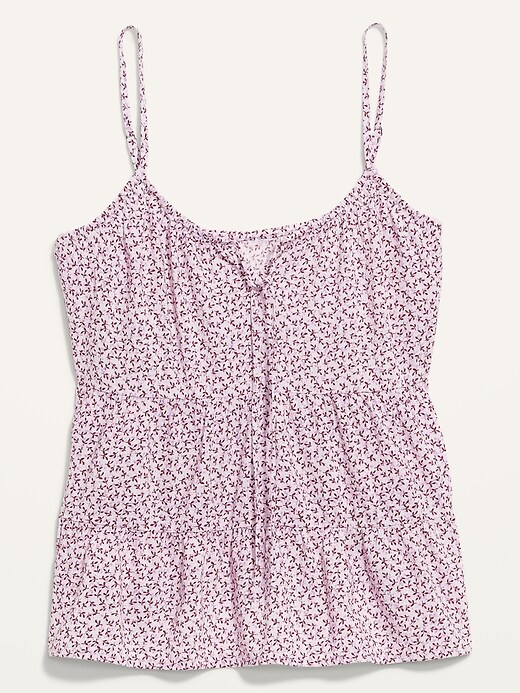 Image number 4 showing, Sleeveless Tiered Floral-Print Cami Swing Blouse