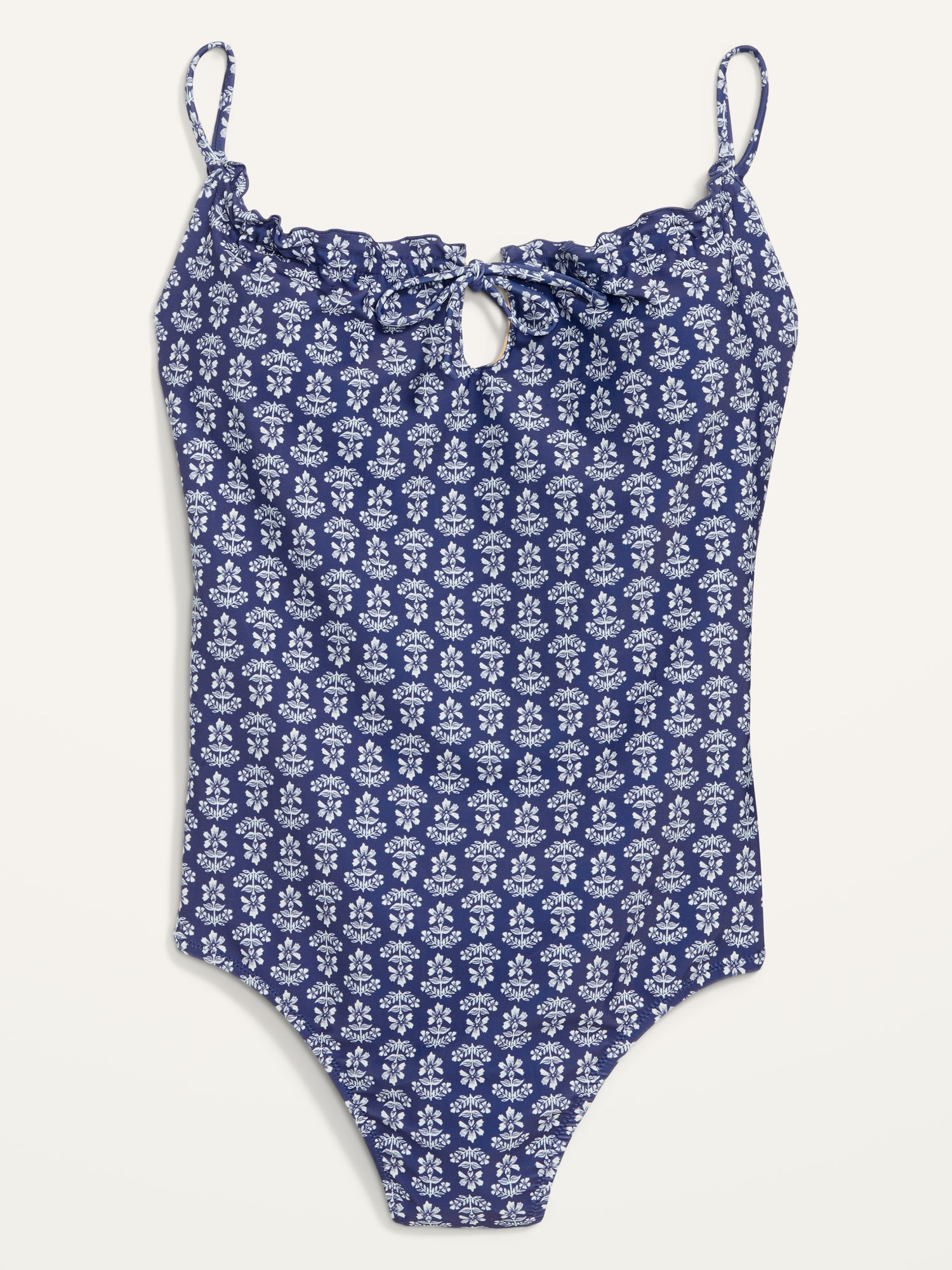 Gathered Keyhole One-Piece Swimsuit | Old Navy