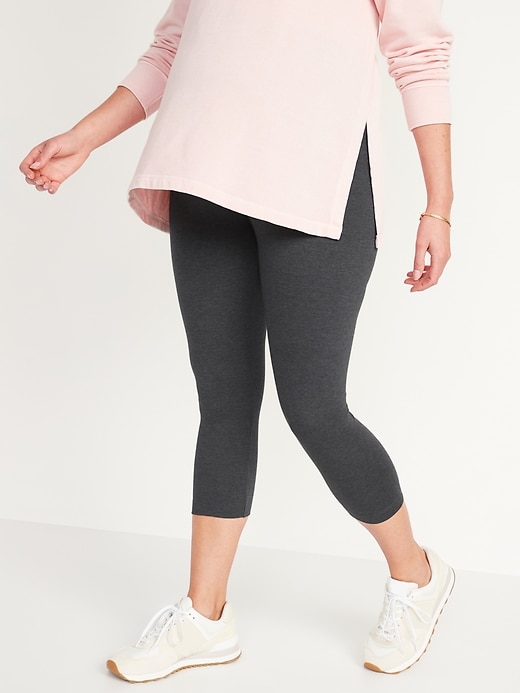 Image number 1 showing, Maternity Full Panel Cropped Leggings