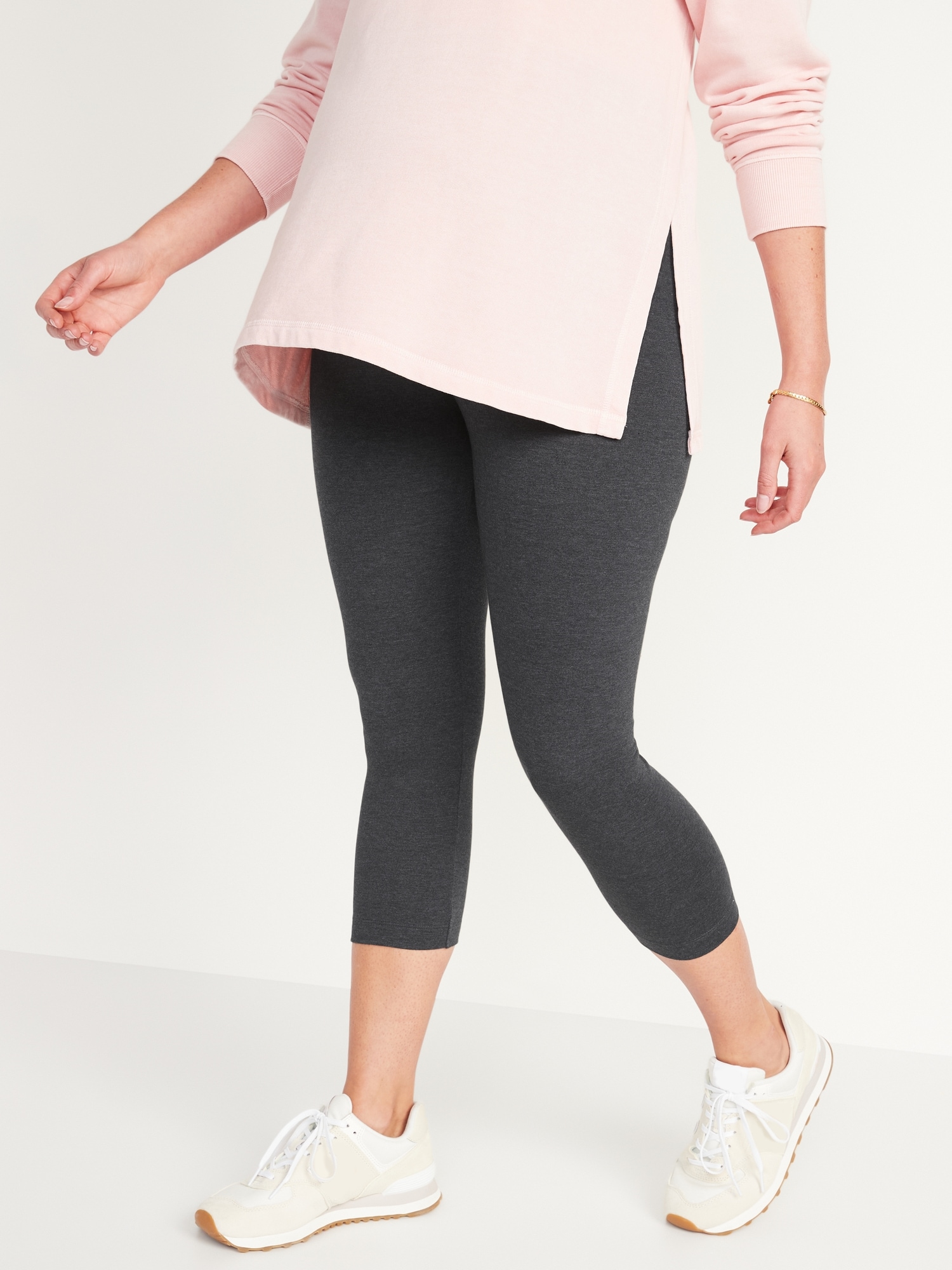 Cropped Leggings in Stretch Fabric, for Maternity - black, Maternity