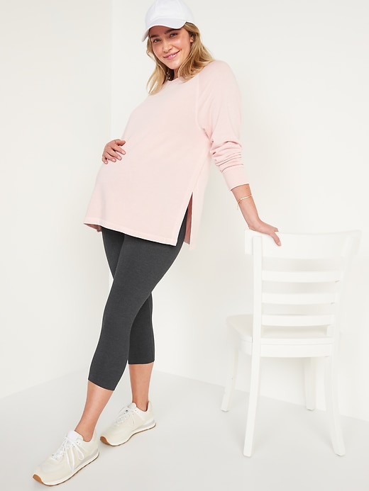 Image number 3 showing, Maternity Full Panel Cropped Leggings