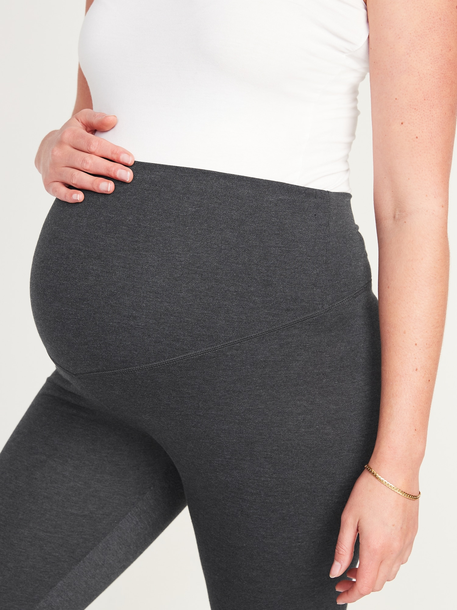 Maternity Capri Leggings - Cropped Style with Supportive Waistband