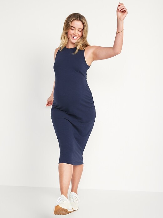 Image number 1 showing, Maternity Jersey-Knit Sleeveless Bodycon Dress