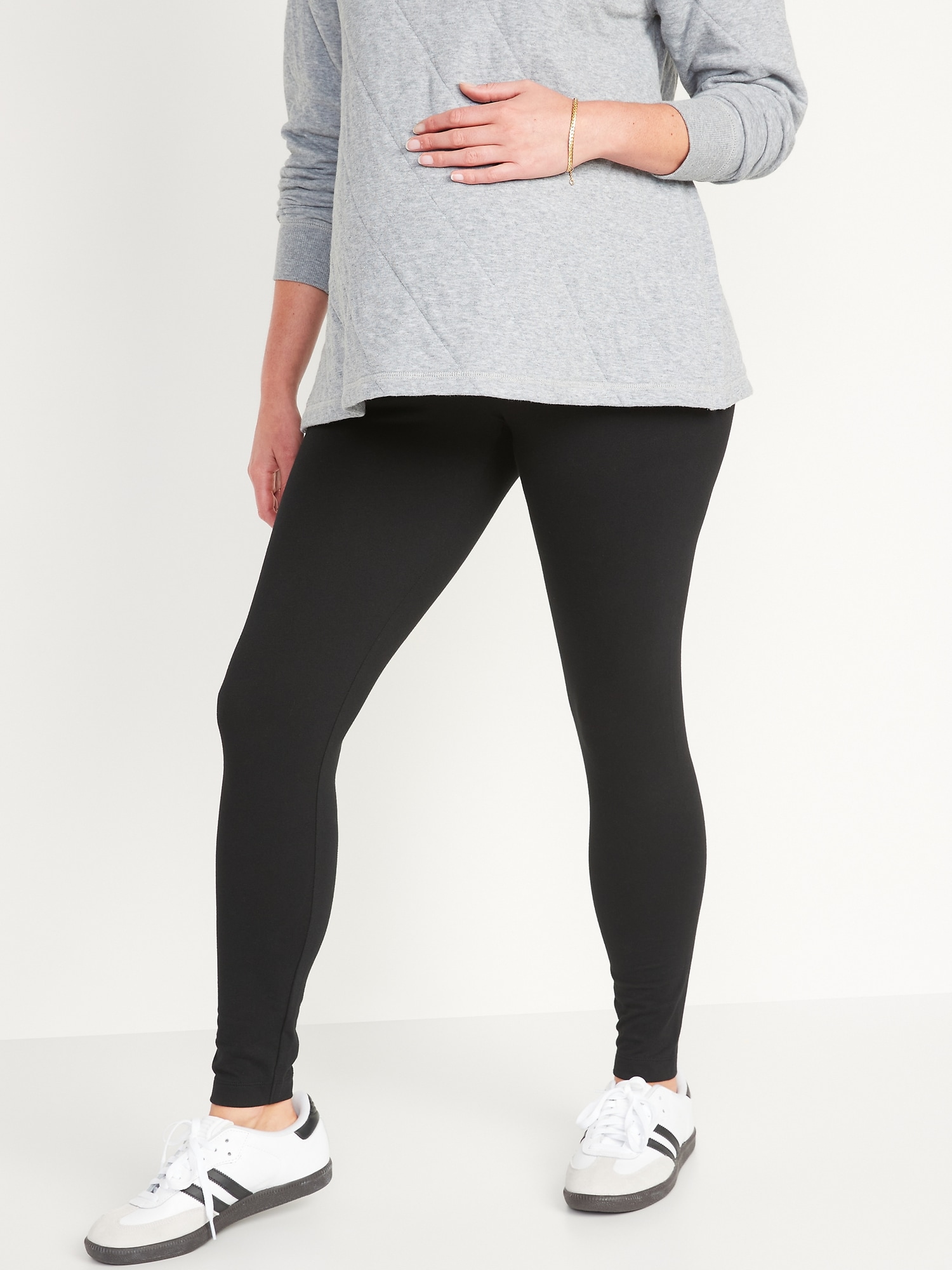 Pack of 2 Leggings in Stretch Jersey Knit for Maternity - black