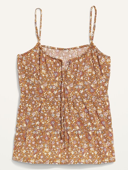 Image number 4 showing, Sleeveless Tiered Floral-Print Cami Swing Blouse for Women