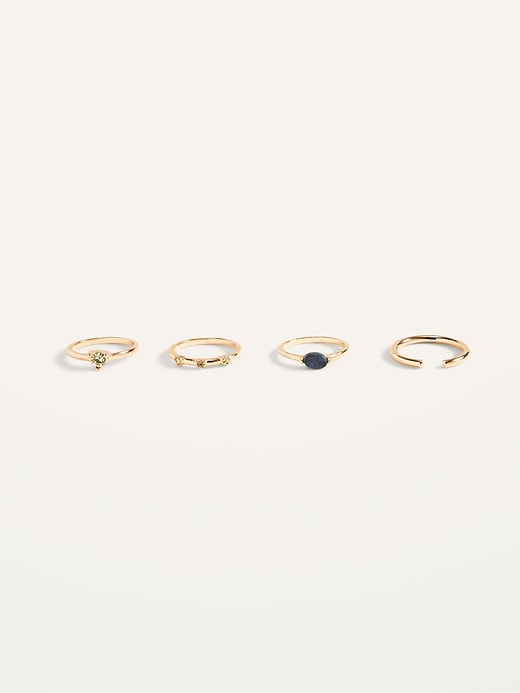 Old Navy Gold-Toned Rings Variety 4-Pack for Women. 1