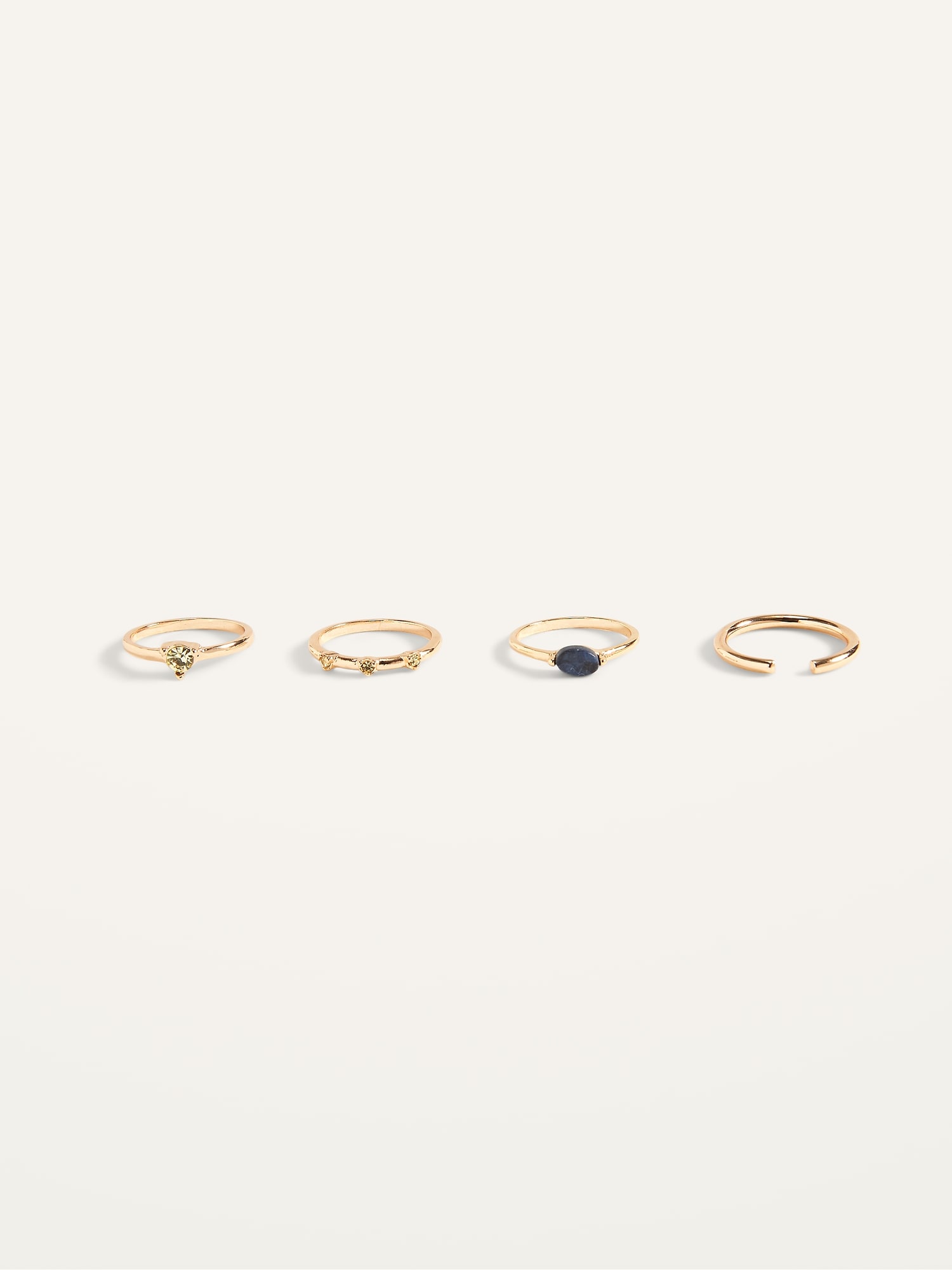 Gold-Toned Rings Variety 4-Pack for Women