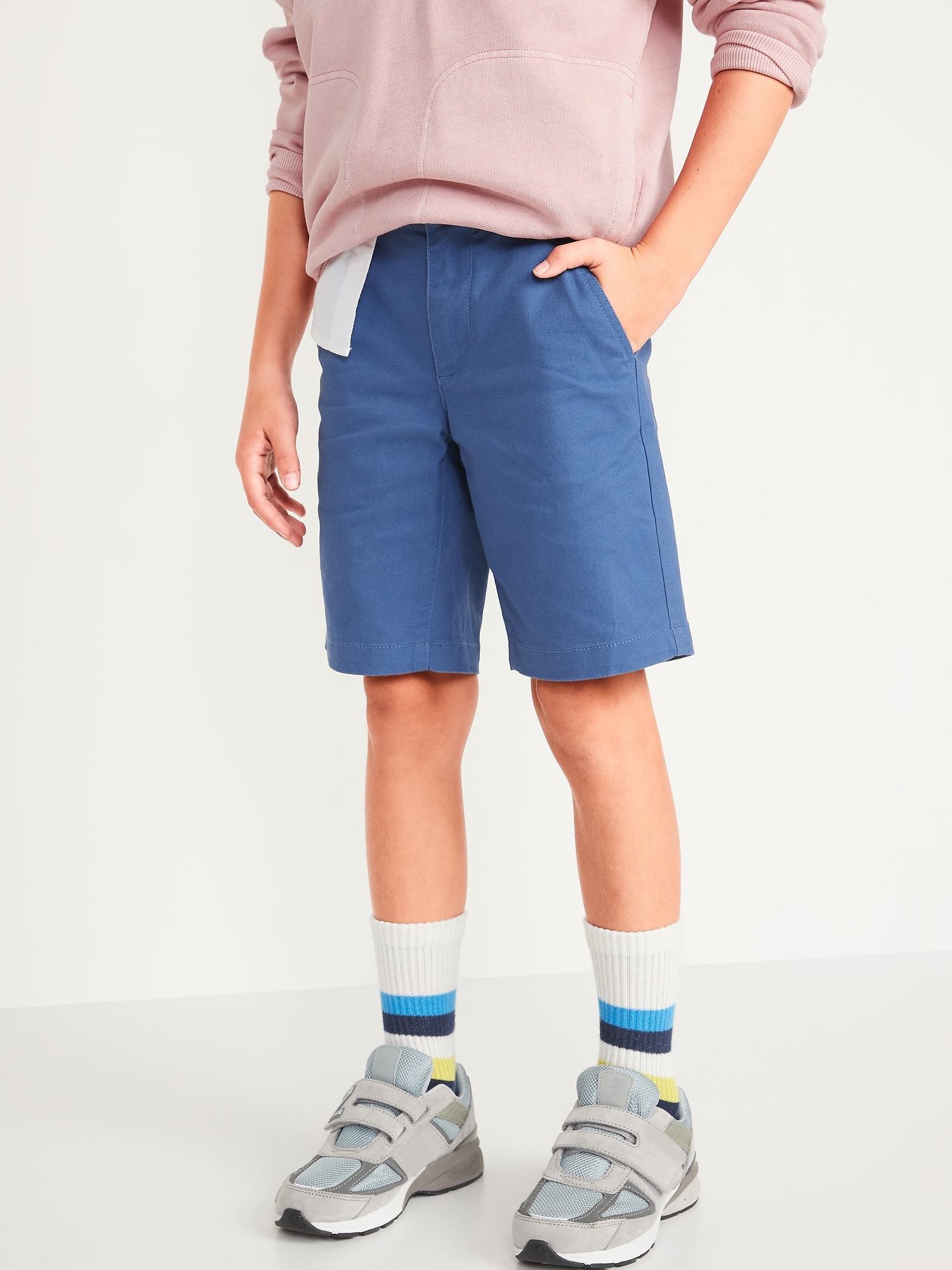 Old Navy Straight Twill Shorts for Boys (At Knee) blue. 1