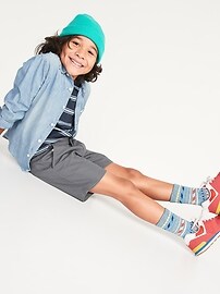 Built-In Flex Straight Twill Shorts for Boys (Above Knee)