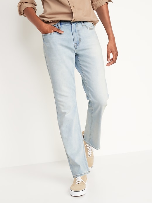 Oldnavy Straight Built-In Flex Light-Wash Jeans for Men