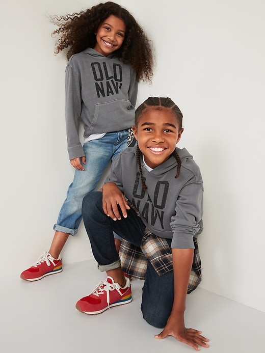 View large product image 1 of 2. Gender-Neutral Logo-Graphic Pullover Hoodie For Kids