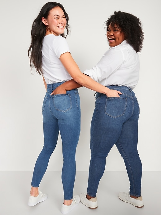 Image number 3 showing, FitsYou 3-Sizes-in-1 Extra High-Waisted Rockstar Super-Skinny Jeans for Women