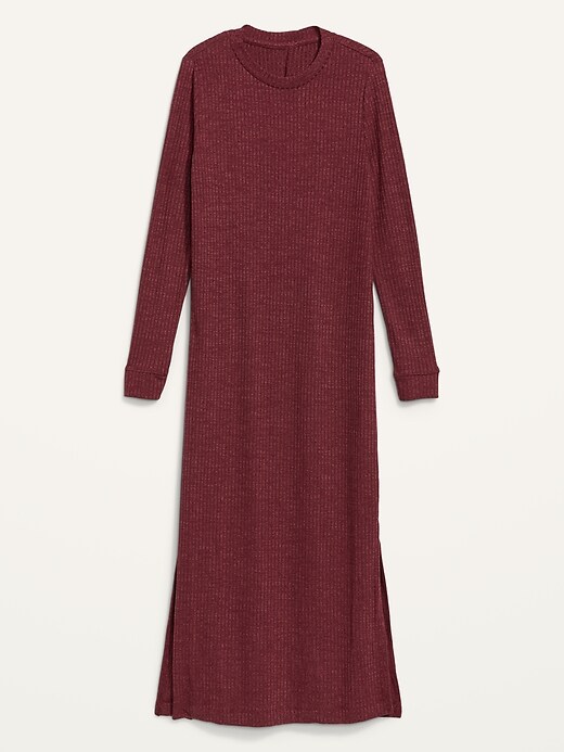 Image number 3 showing, Rib-Knit Long-Sleeve Maxi Shift Dress for Women