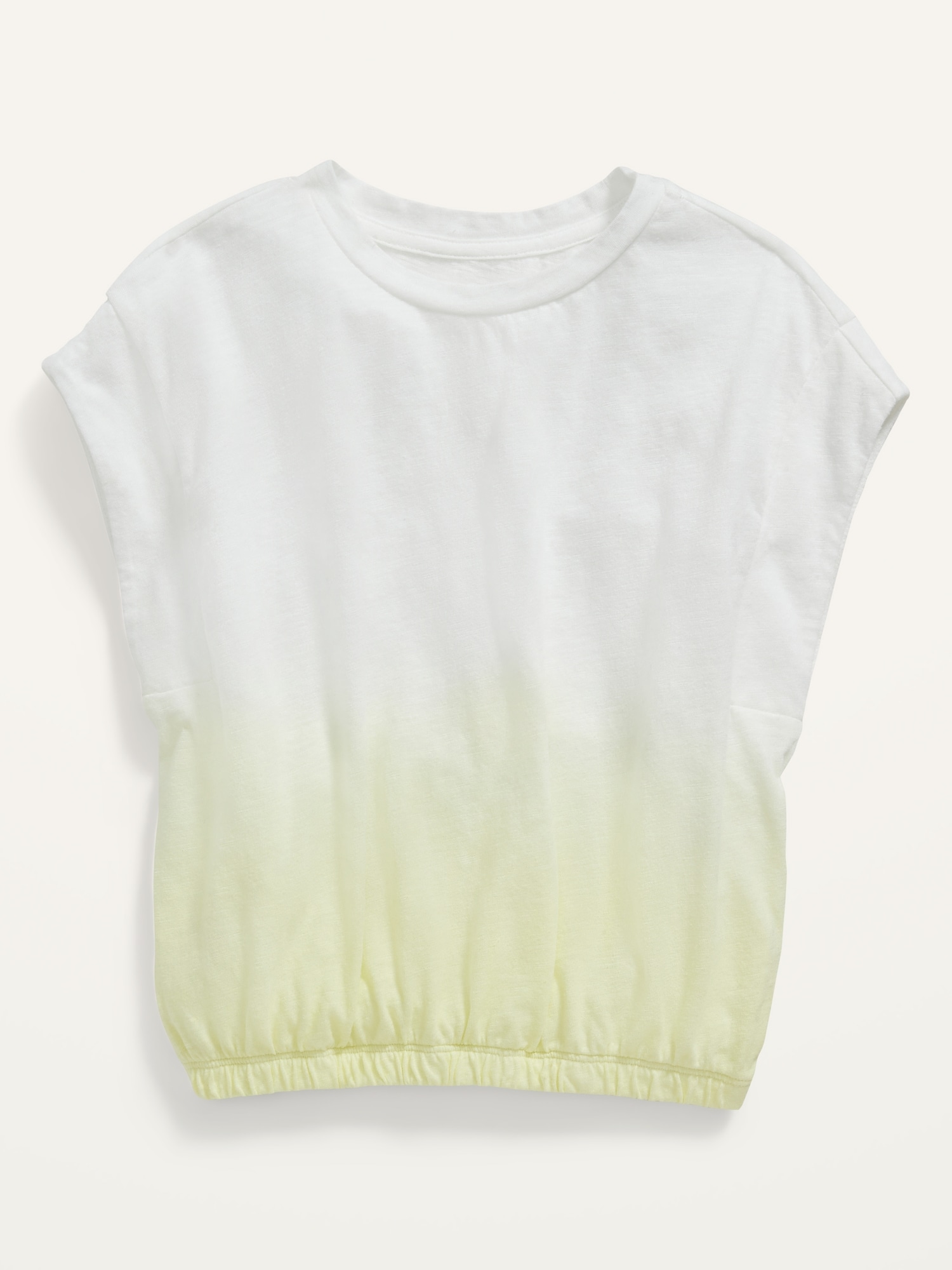 Old Navy Dolman-Sleeve Cropped Dip-Dye T-Shirt for Girls yellow. 1