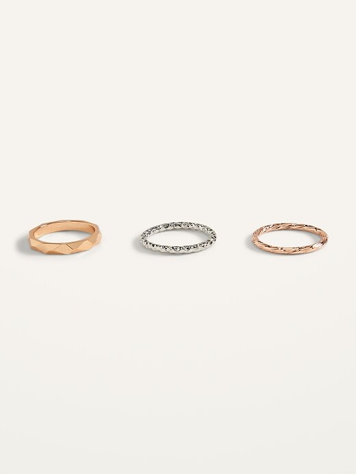 View large product image 1 of 1. Mixed-Metal Rings 3-Pack for Women