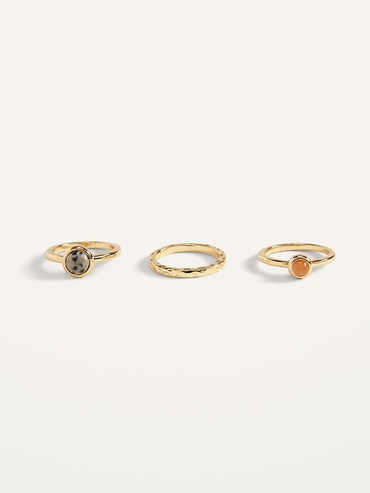 Old Navy Real Gold-Plated Rings Variety 3-Pack for Women. 1