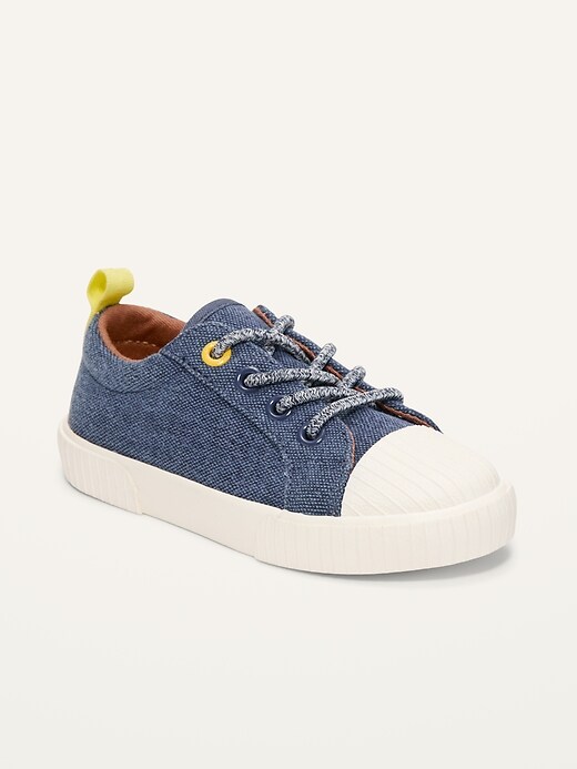 View large product image 1 of 1. Unisex Textured-Canvas Sneakers for Toddler