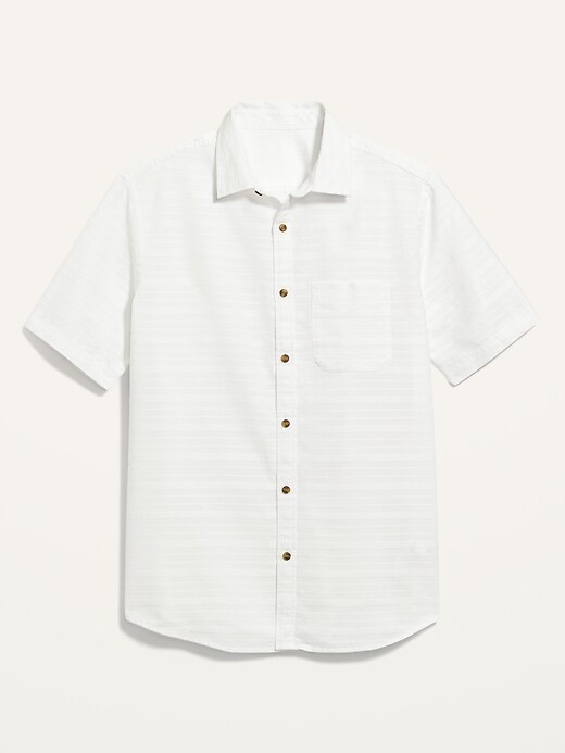 Image number 4 showing, Textured Cotton-Dobby Everyday Short-Sleeve Shirt