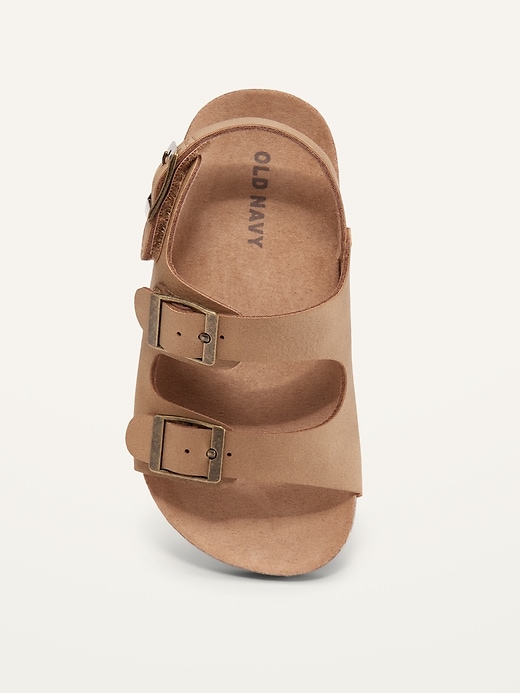 Unisex Faux-Leather Double-Buckle Sandals for Toddler