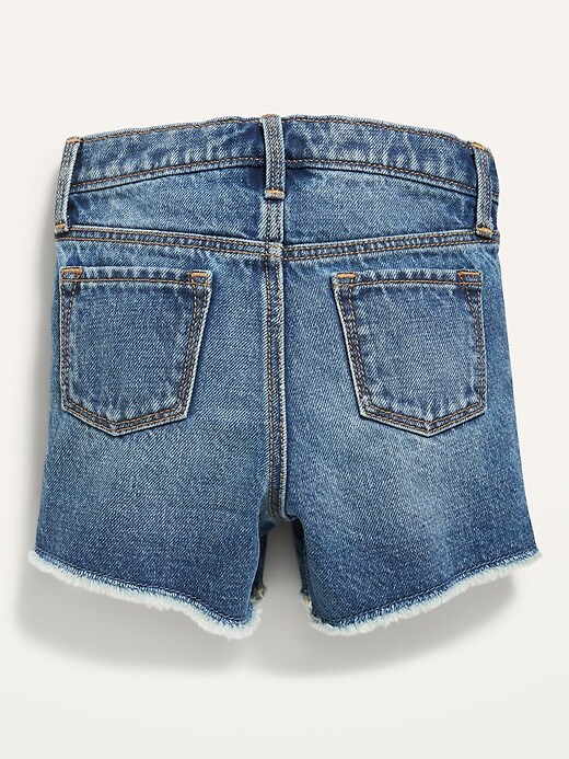 View large product image 2 of 2. Lace-Trim Jean Cut-Off Shorts for Toddler Girls