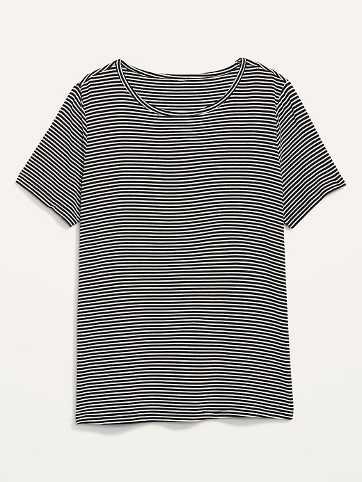 Short-Sleeve Luxe Striped T-Shirt For Women | Old Navy