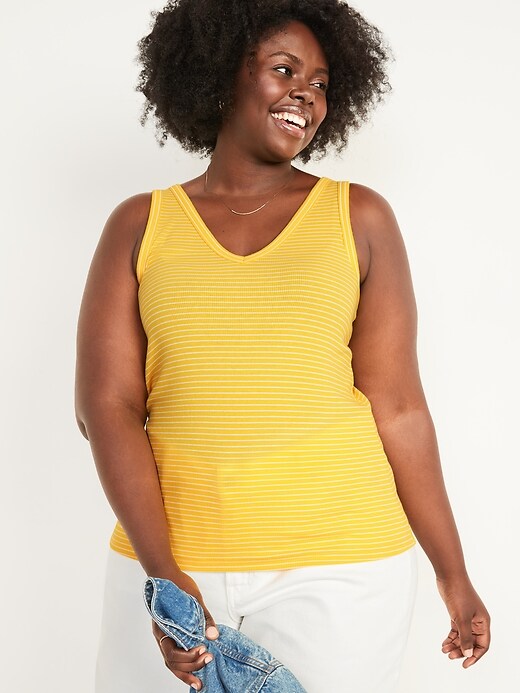 Image number 7 showing, Sleeveless Striped Rib-Knit Tank Top