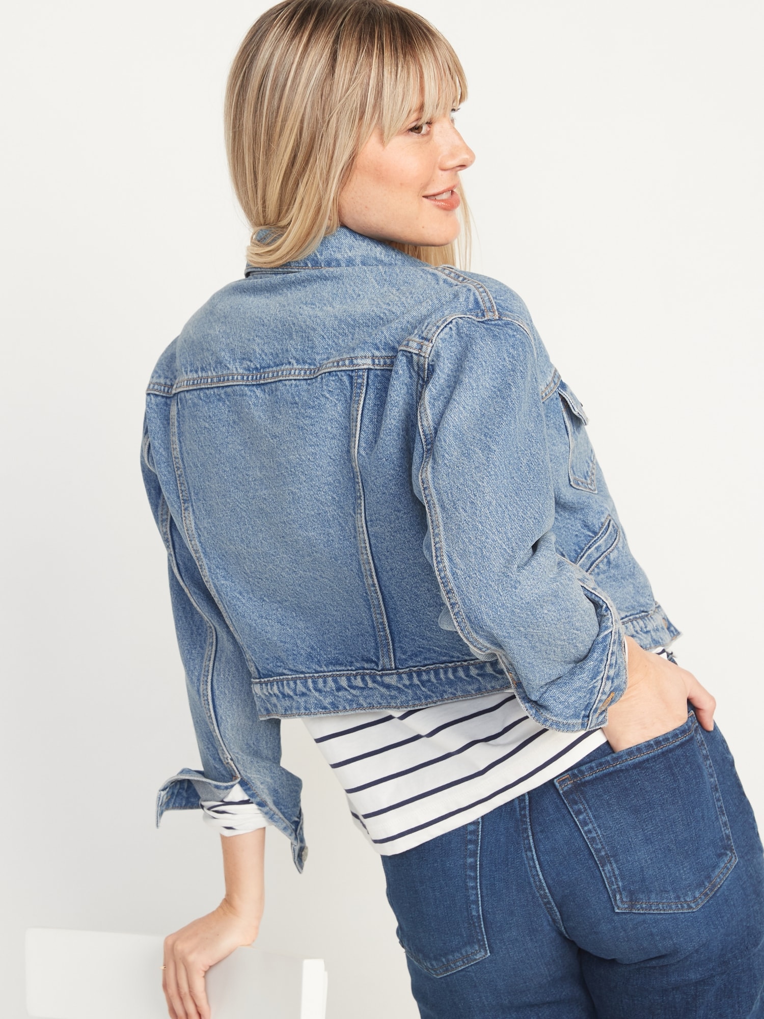 Cropped Jean Jacket for Women Old Navy