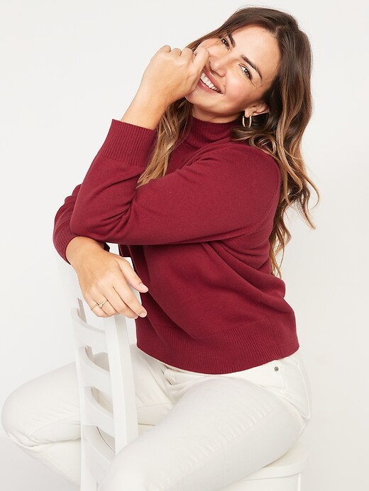 Image number 3 showing, Mock-Neck Pullover Sweater