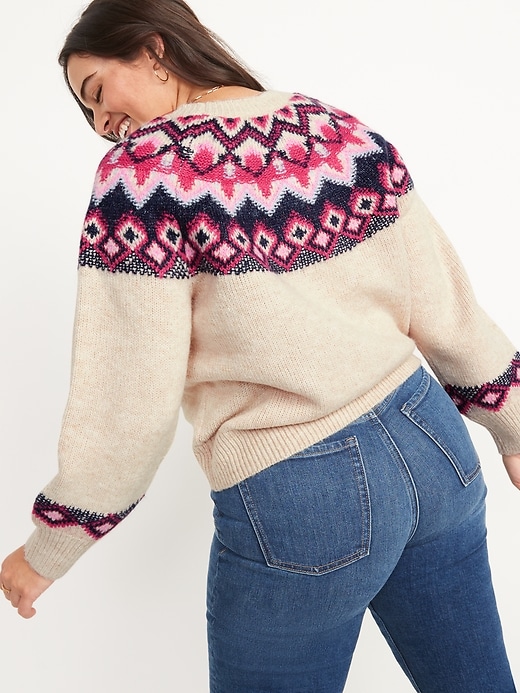 Image number 2 showing, Crew Neck Fair Isle Sweater for Women