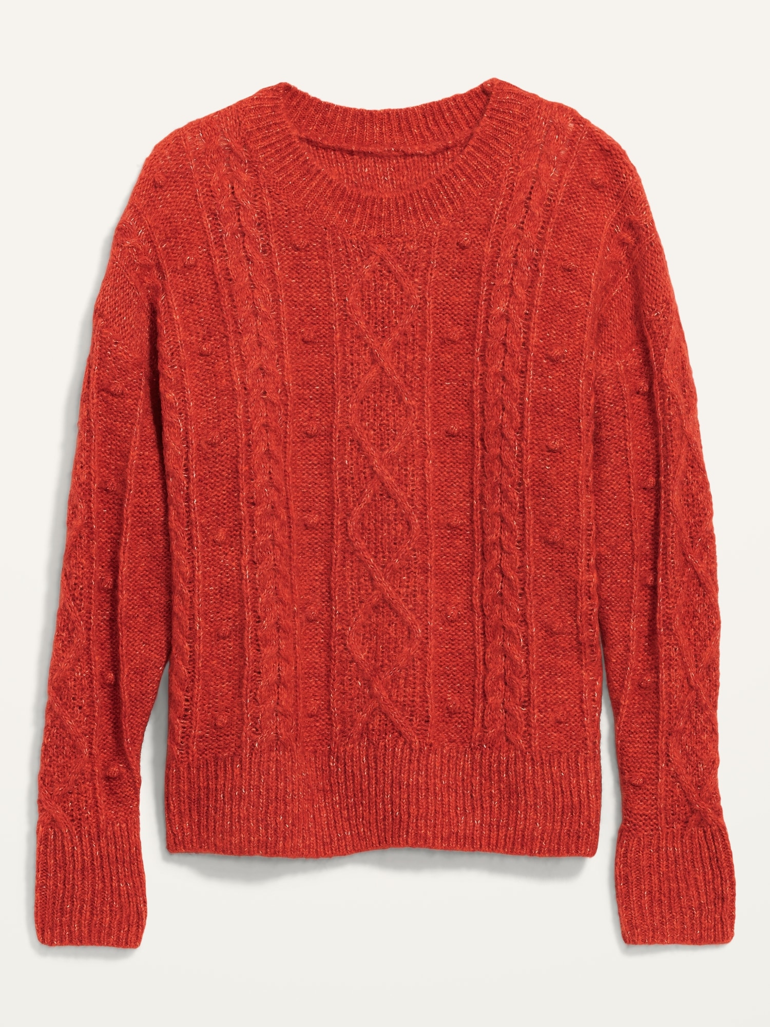 Marled Cable-Knit Popcorn Sweater for Women | Old Navy