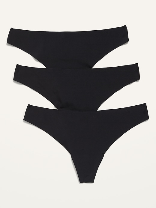 View large product image 1 of 1. Low-Rise No-Show Thong 3-Pack