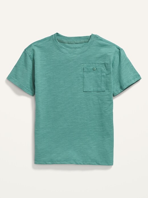 View large product image 2 of 3. Short-Sleeve Slub-Knit Pocket T-Shirt for Boys
