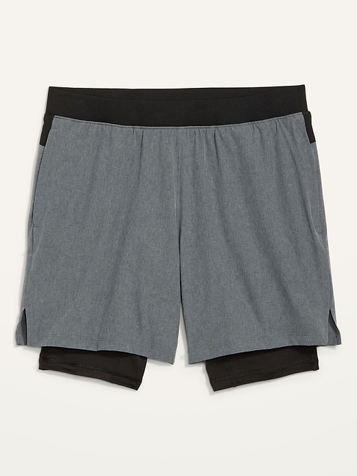 View large product image 2 of 2. Go 2-in-1 Workout Shorts + Base Layer -- 7-inch inseam
