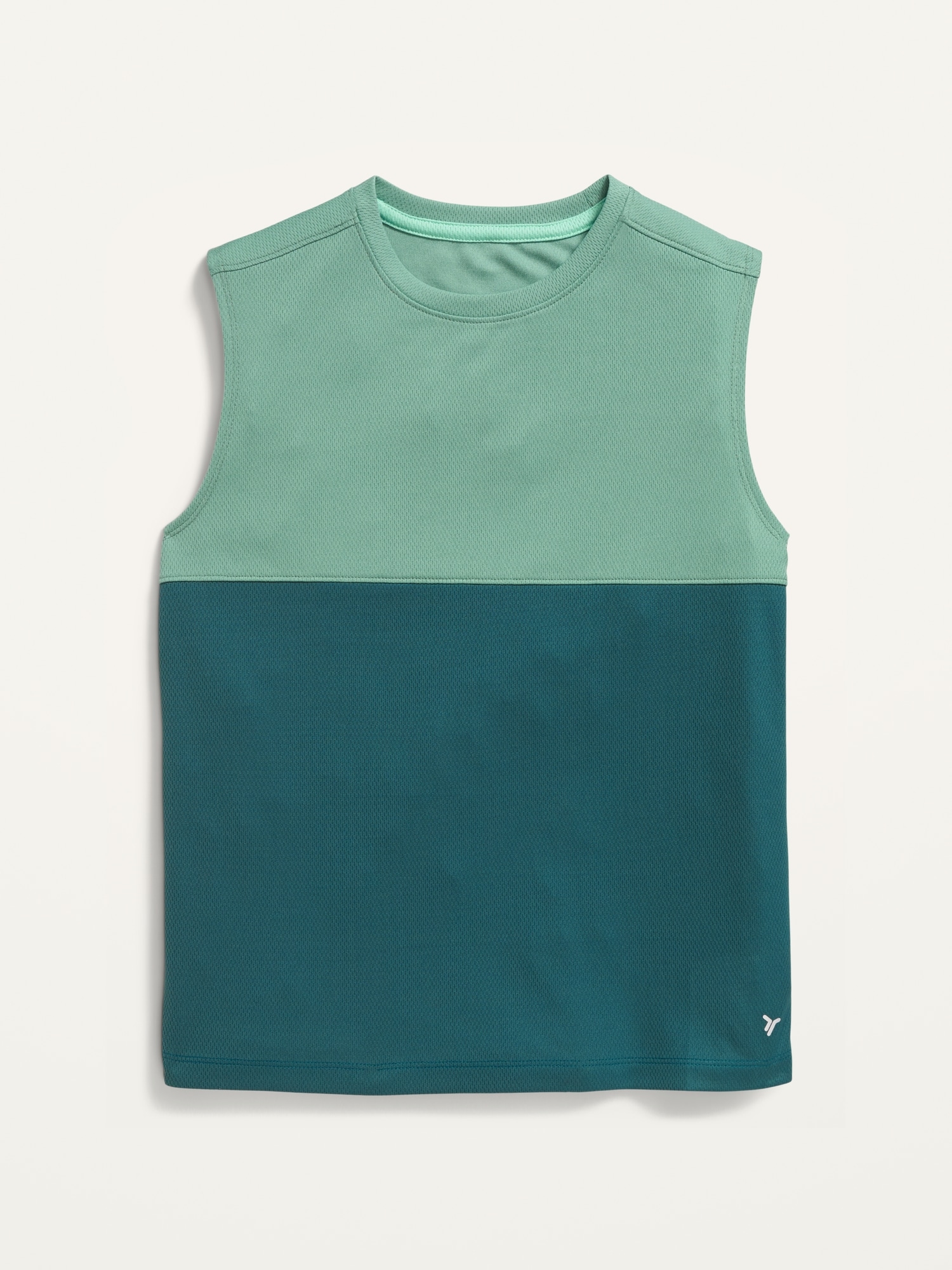 Old Navy Color-Blocked Go-Dry Cool Mesh Tank Top for Boys green. 1