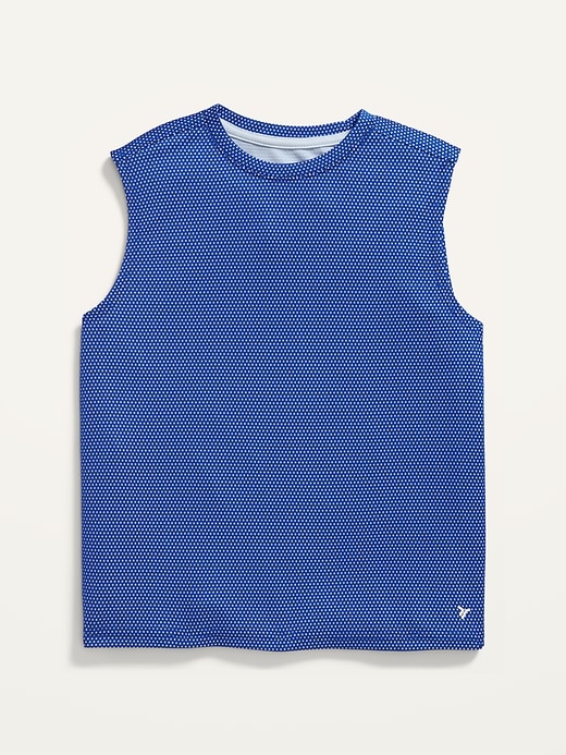 View large product image 1 of 2. Go-Dry Cool Two-Tone Textured-Knit Performance Tank Top for Boys