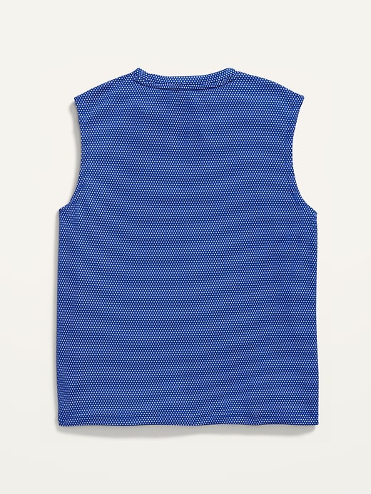 View large product image 2 of 2. Go-Dry Cool Two-Tone Textured-Knit Performance Tank Top for Boys