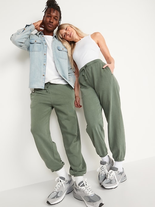 Image number 1 showing, Garment-Dyed French Terry Gender-Neutral Sweatpants for Adults