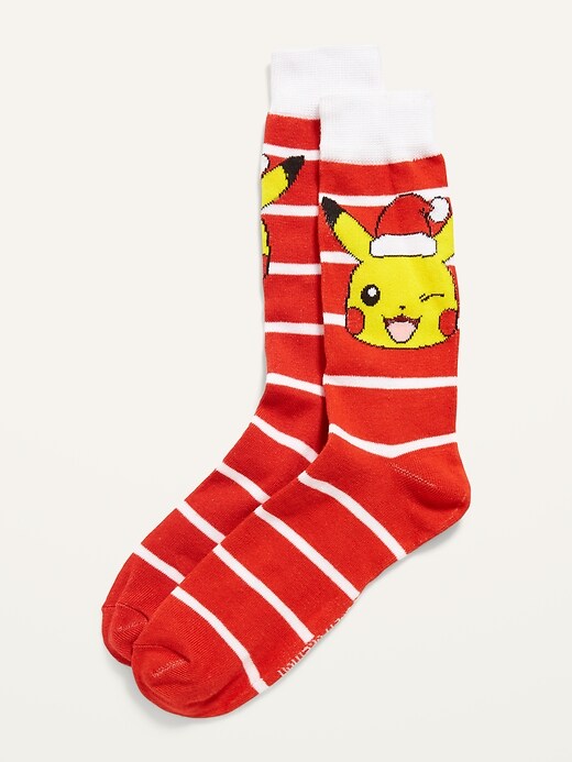 View large product image 1 of 1. Licensed Pop-Culture Pokémon&#153 Pikachu Gender-Neutral Graphic Socks for Adults