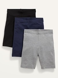 Image number 1 showing, Long Jersey Biker Shorts 3-Pack for Girls