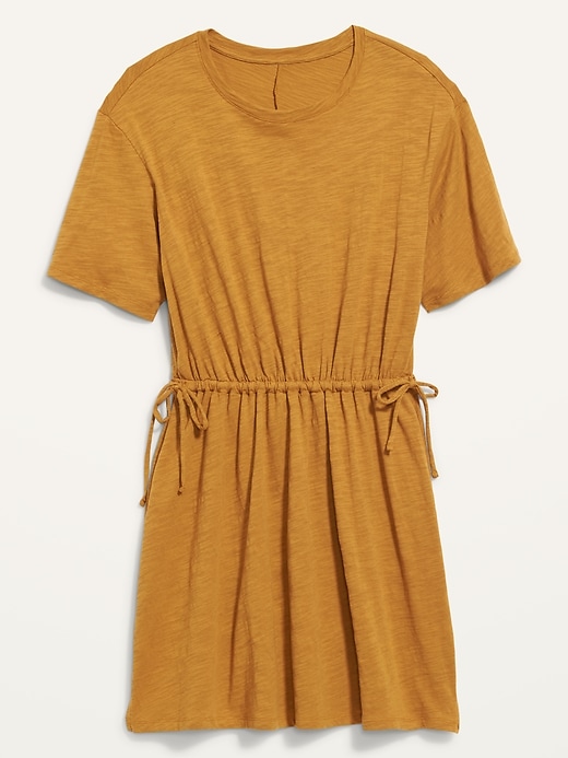 Waist-Defined Short-Sleeve Slub-Knit Mini T-Shirt Dress | Old Navy