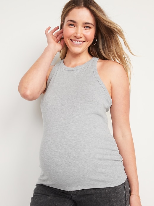 Image number 1 showing, Maternity UltraLite Rib-Knit Racerback Tank Top