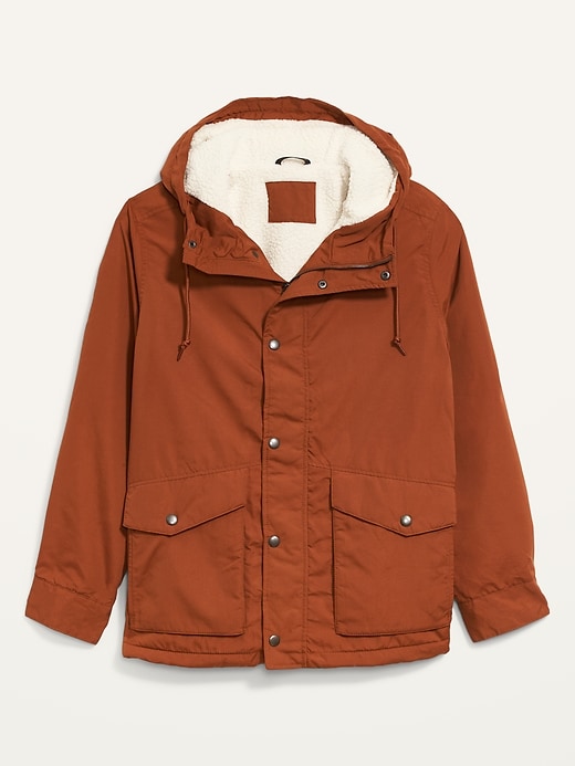 View large product image 2 of 2. Water-Resistant Sherpa-Lined Hooded Jacket