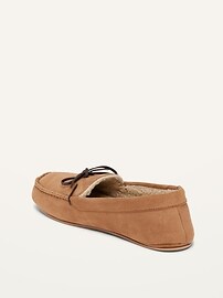 View large product image 3 of 3. Faux-Suede Sherpa-Lined Moccasin Slippers
