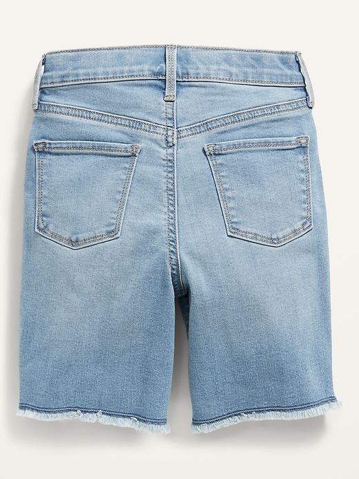 Extra High-Waisted Rockstar 360° Stretch Ripped Jean Bermuda Shorts for Girls