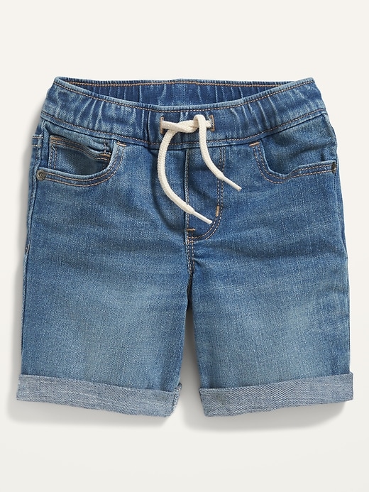 Old Navy Unisex Functional Drawstring 360° Stretch Pull-On Jean Shorts for Toddler. 1