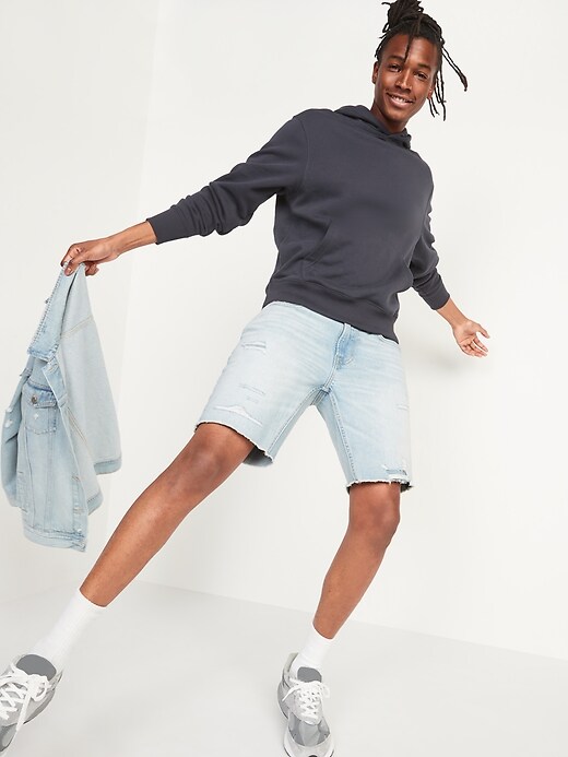 Image number 3 showing, Slim Ripped Cut-Off Jean Shorts -- 9.5-inch inseam